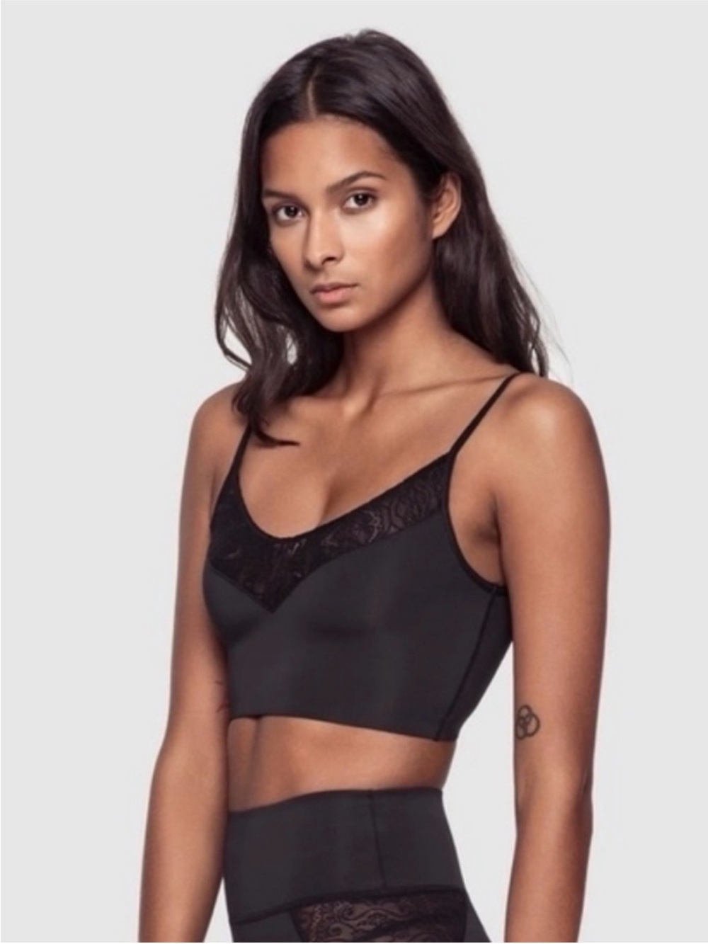 Kiki De Montparnasse Seamless Black Lace Trim Bralette NEW - Picture 3 of 4